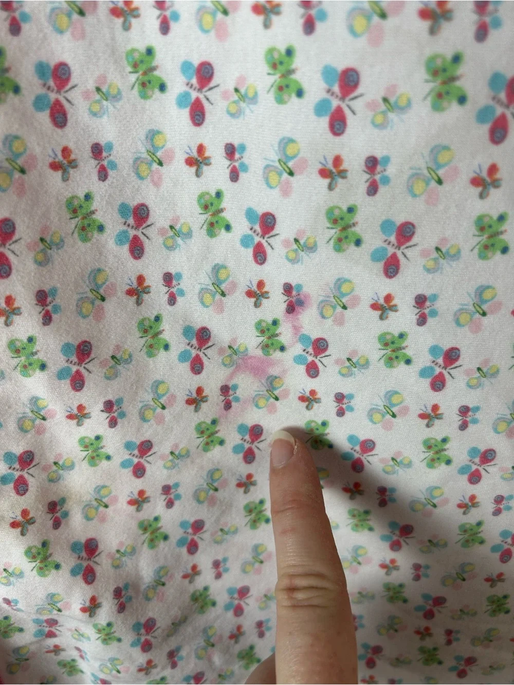 Baby Gap Pink Butterfly Baby Blanket Vintage Y2K 2002 Yellow Green White Blue